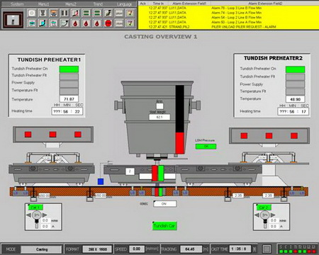 南京中厚板卷厂二期连铸项目上位机监控系统如图